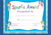 Certificate Template With Kids Swimming intended for Swimming Certificate Templates Free