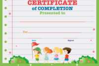 Certificate Template With Kids Walking In The Park intended for Walking Certificate Templates
