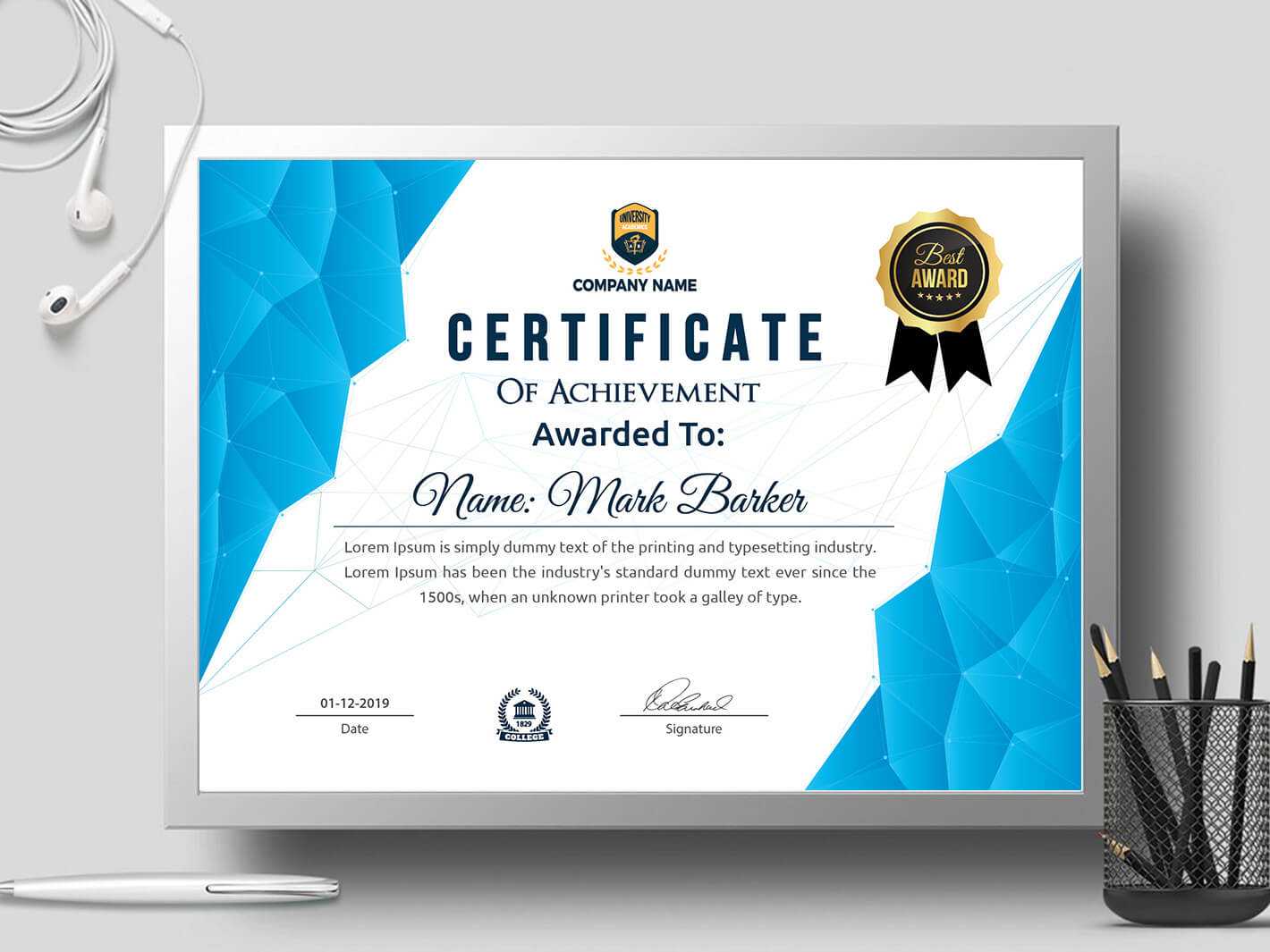 Certificate Templatecreative Touch On Dribbble Inside Landscape Certificate Templates