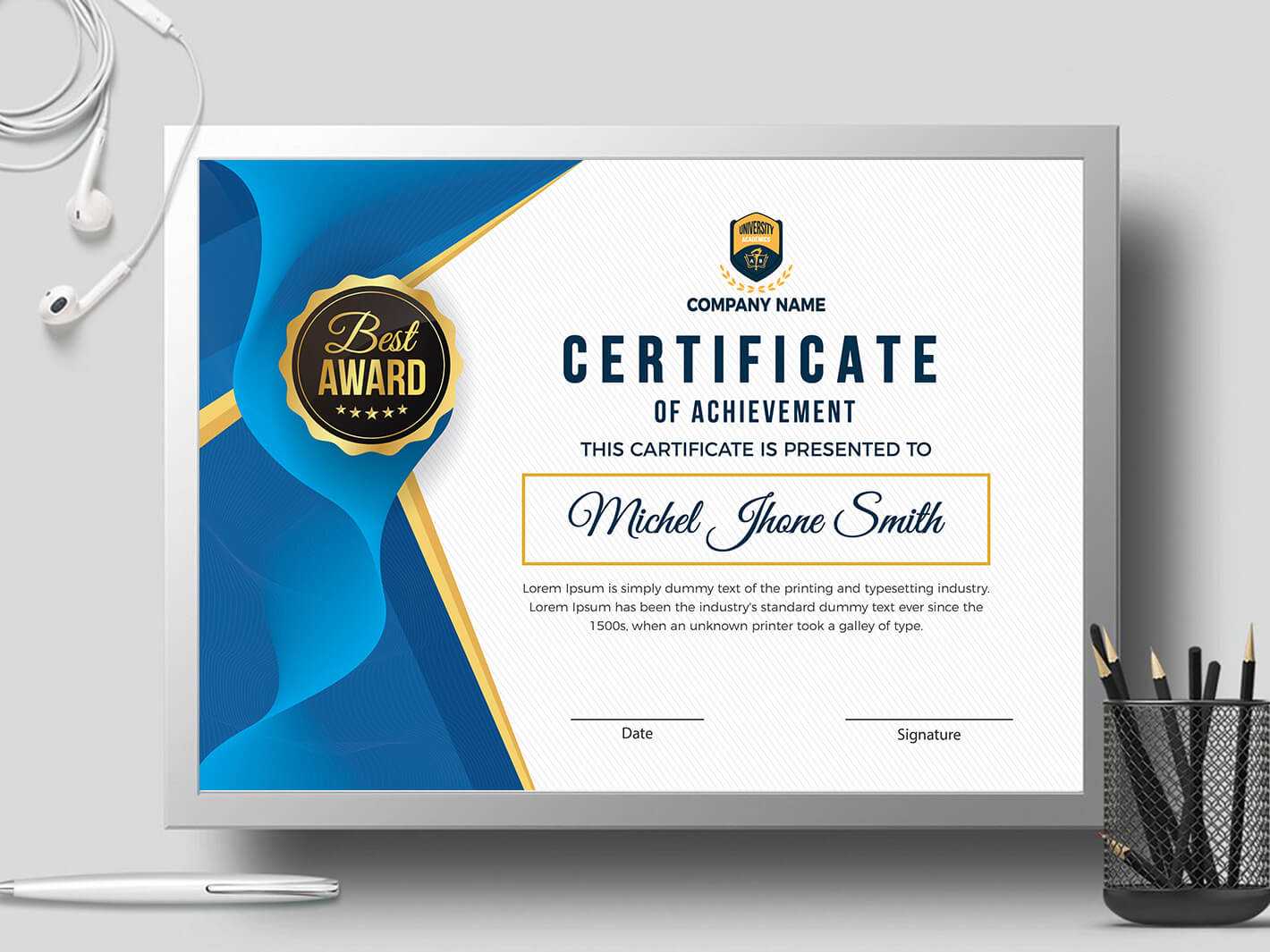 Certificate Templatecreative Touch On Dribbble With Regard To Landscape Certificate Templates