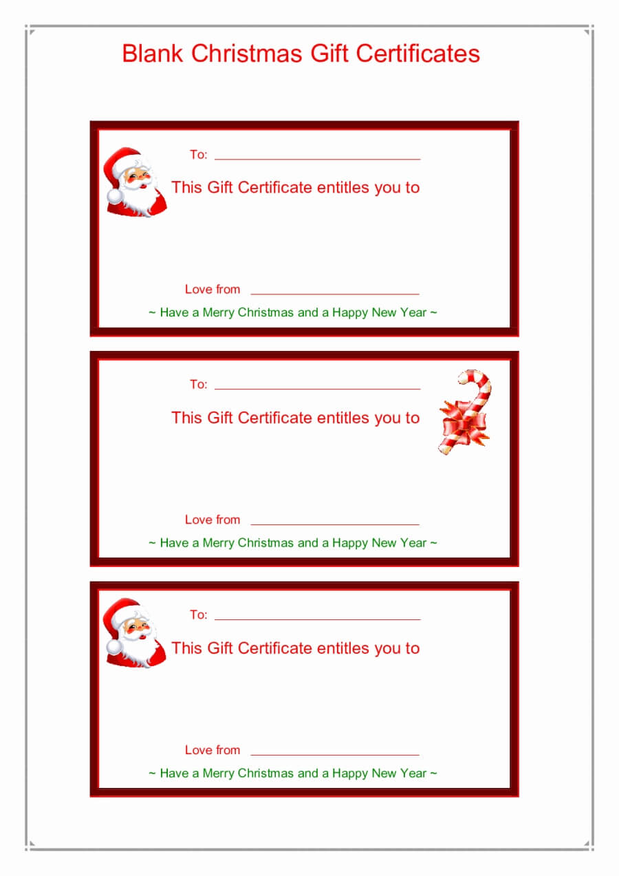 Certificate Templates: Christmas Certificate Templates For Mac Within Free Christmas Gift Certificate Templates