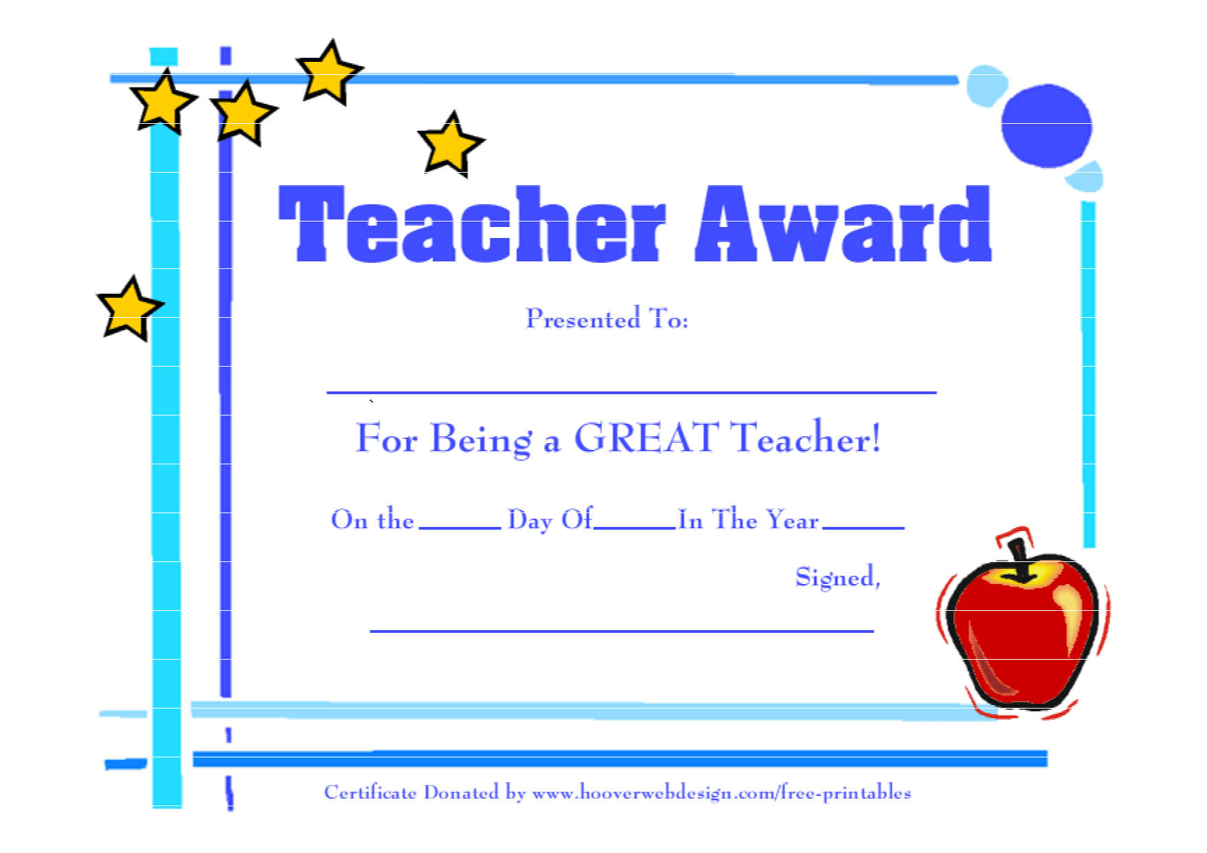 Certificate Templates For Best Teacher | Free Downloadable For Best Teacher Certificate Templates Free
