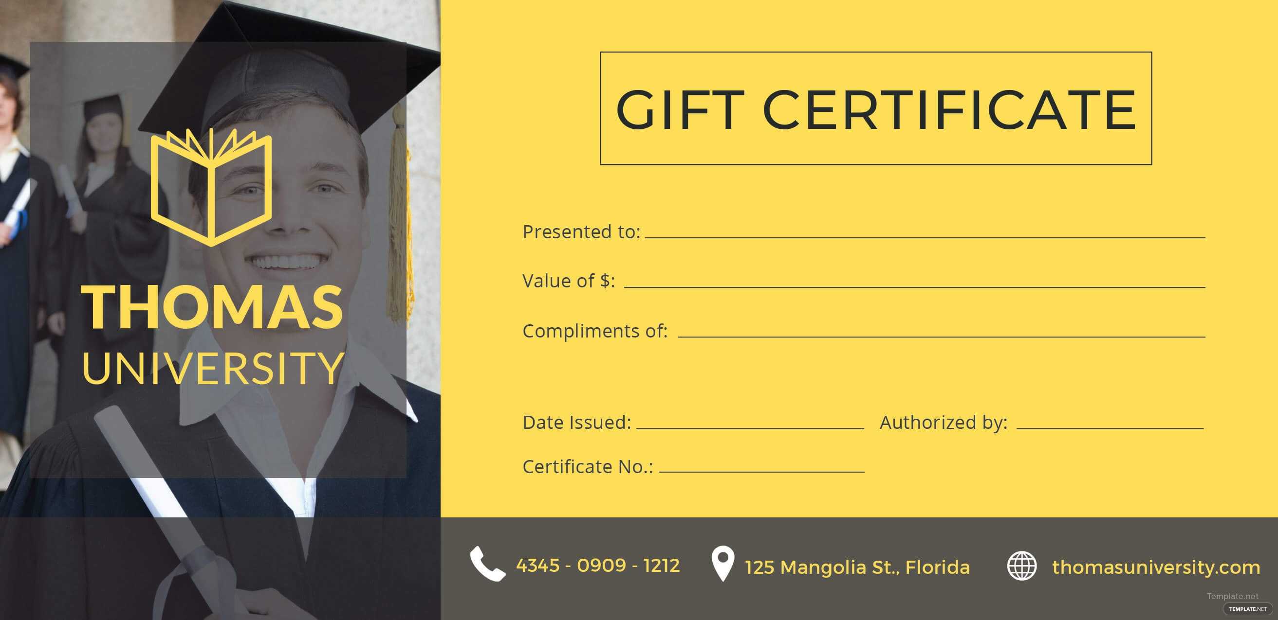 Certificate Templates: Free Graduation Gift Certificate Intended For Graduation Gift Certificate Template Free