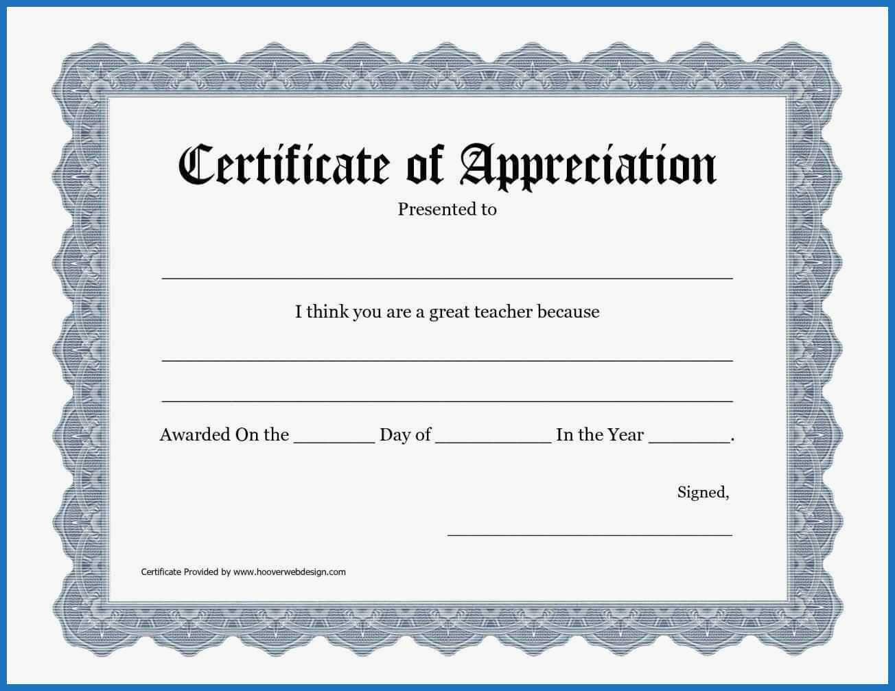 Certificate Templates: Free Templates For Certificate Of In In Appreciation Certificate Templates