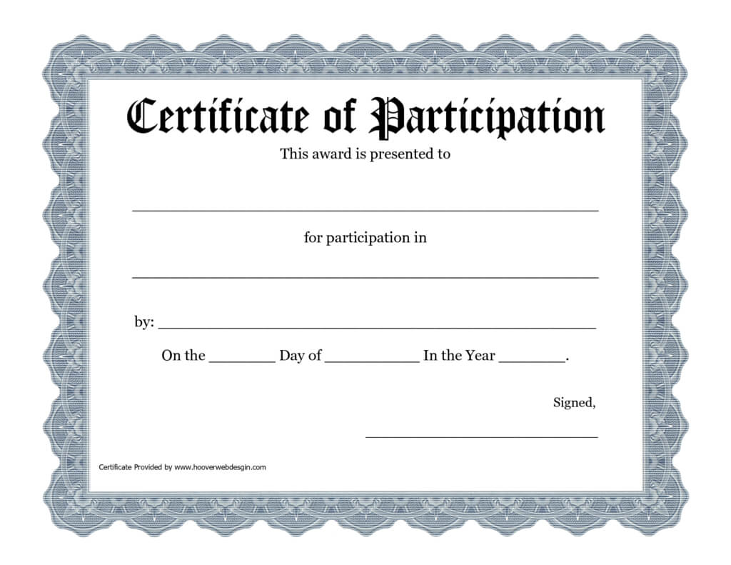 Certificate Templates: Workshop Participation Certificate Regarding Certificate Of Participation In Workshop Template