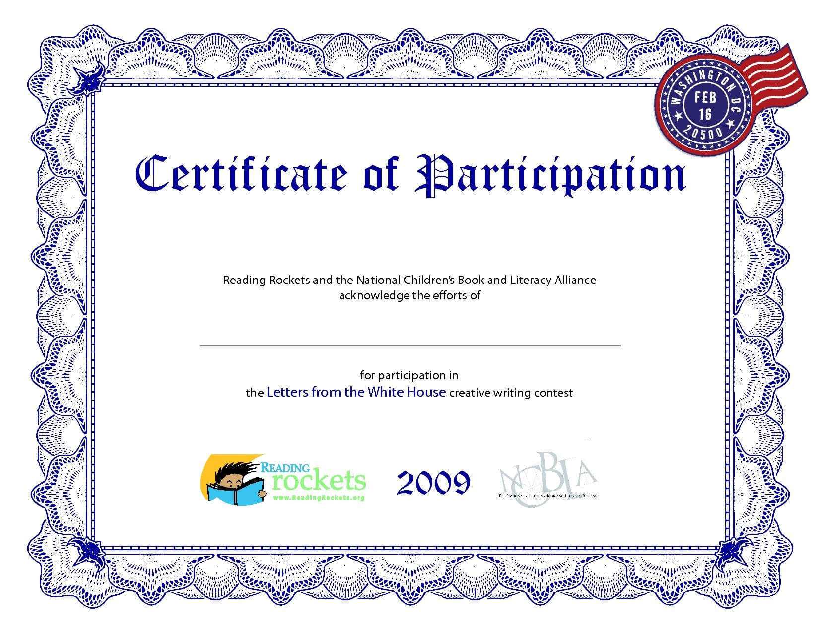 Certificates. Best Certificate Of Participation Template Pertaining To Certificate Of Participation Template Word