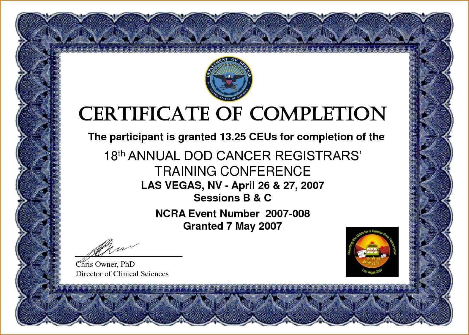 Certificates. Best Completion Certificate Template Designs Intended For Free Training Completion Certificate Templates