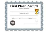 Certificates: Breathtaking First Place Certificate Template in First Place Certificate Template