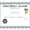 Certificates: Breathtaking First Place Certificate Template in First Place Certificate Template