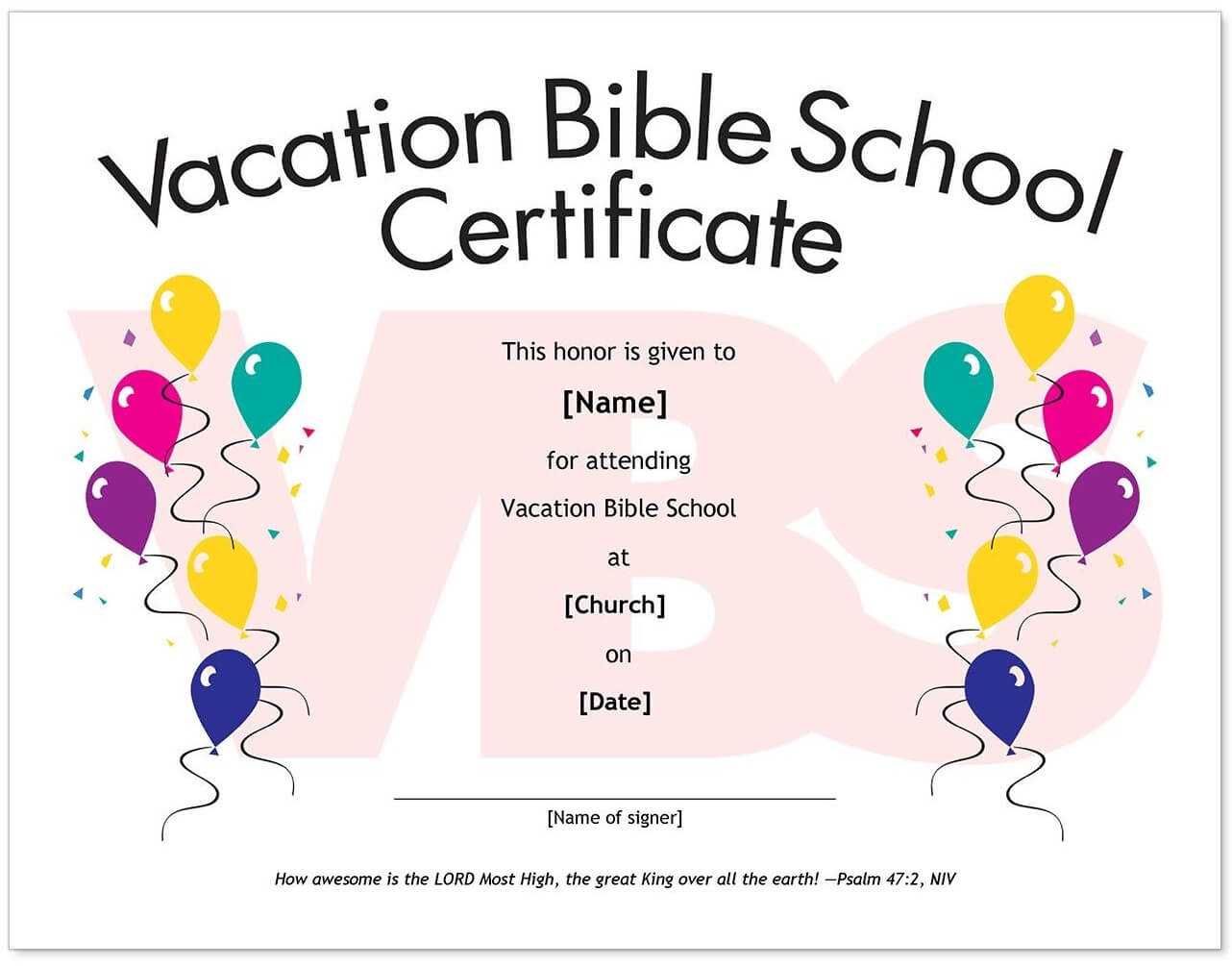 Certificates. Breathtaking Vbs Certificate Template Ideas Intended For Free Vbs Certificate Templates