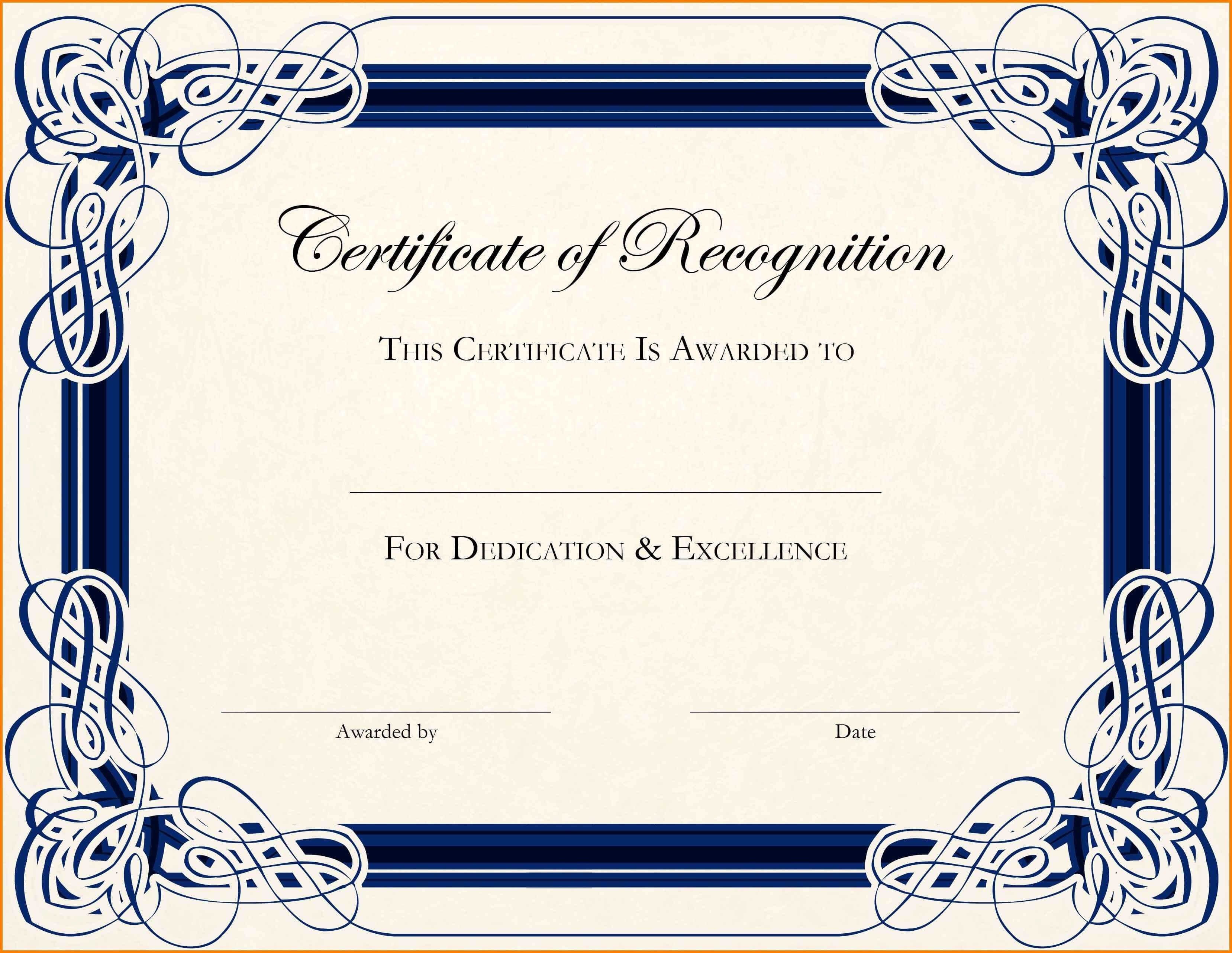 Certificates: Captivating Basic Certificate Template Sample Regarding Certificate Templates For Word Free Downloads