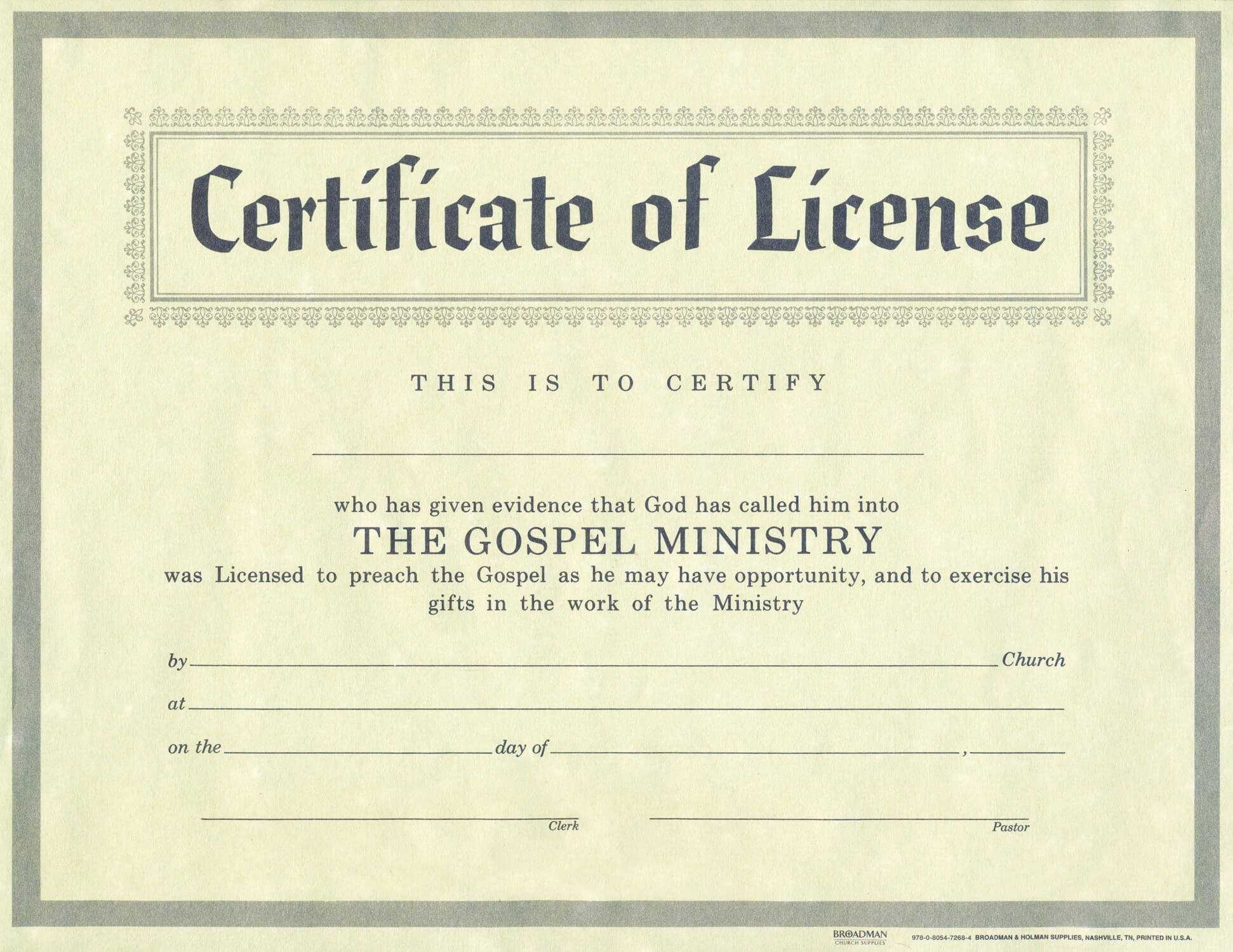 Ministry Free Printable Minister License Certificate Ministry Free Printable Minister License Certificate