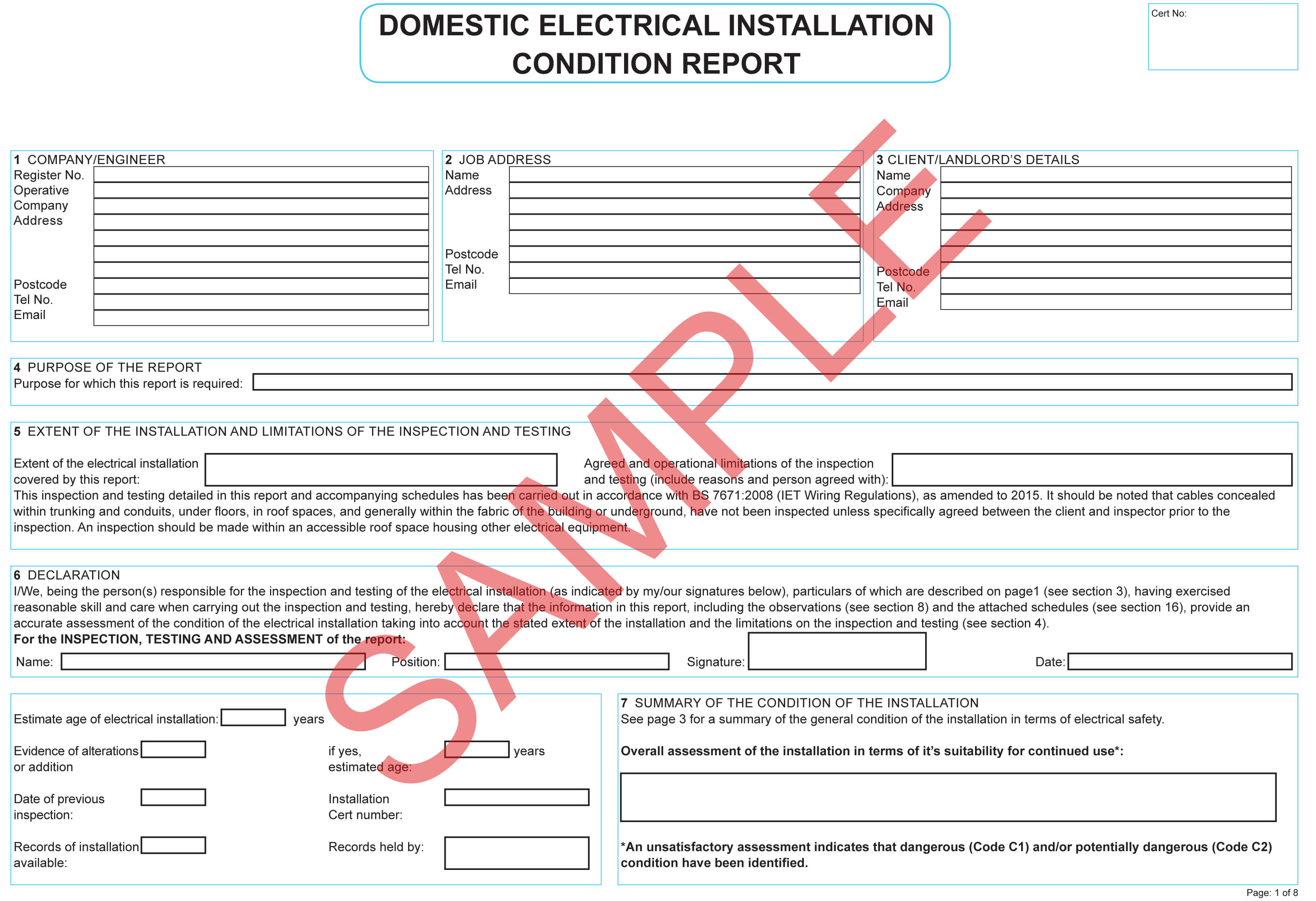 Certificates | Everycert For Electrical Minor Works Throughout Electrical Installation Test Certificate Template