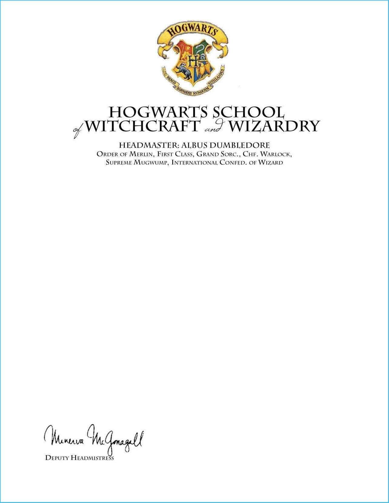 Certificates: Excellent Hogwarts Certificate Template Ideas Inside Harry Potter Certificate Template