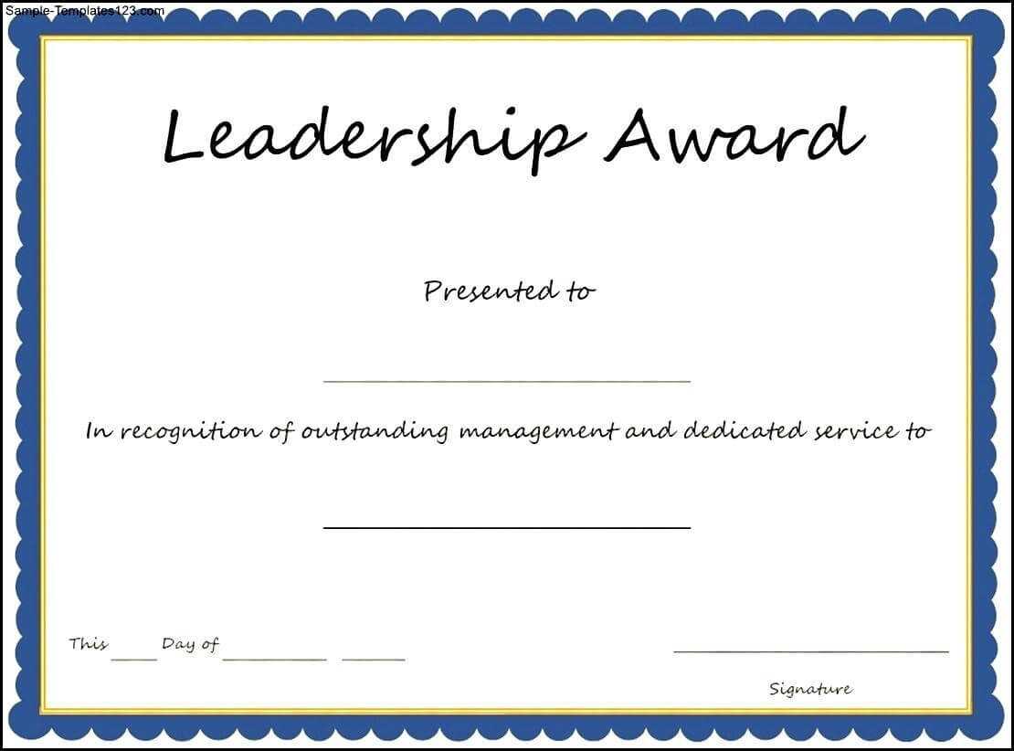 Certificates. Exciting Award Certificate Template Designs Throughout Leadership Award Certificate Template