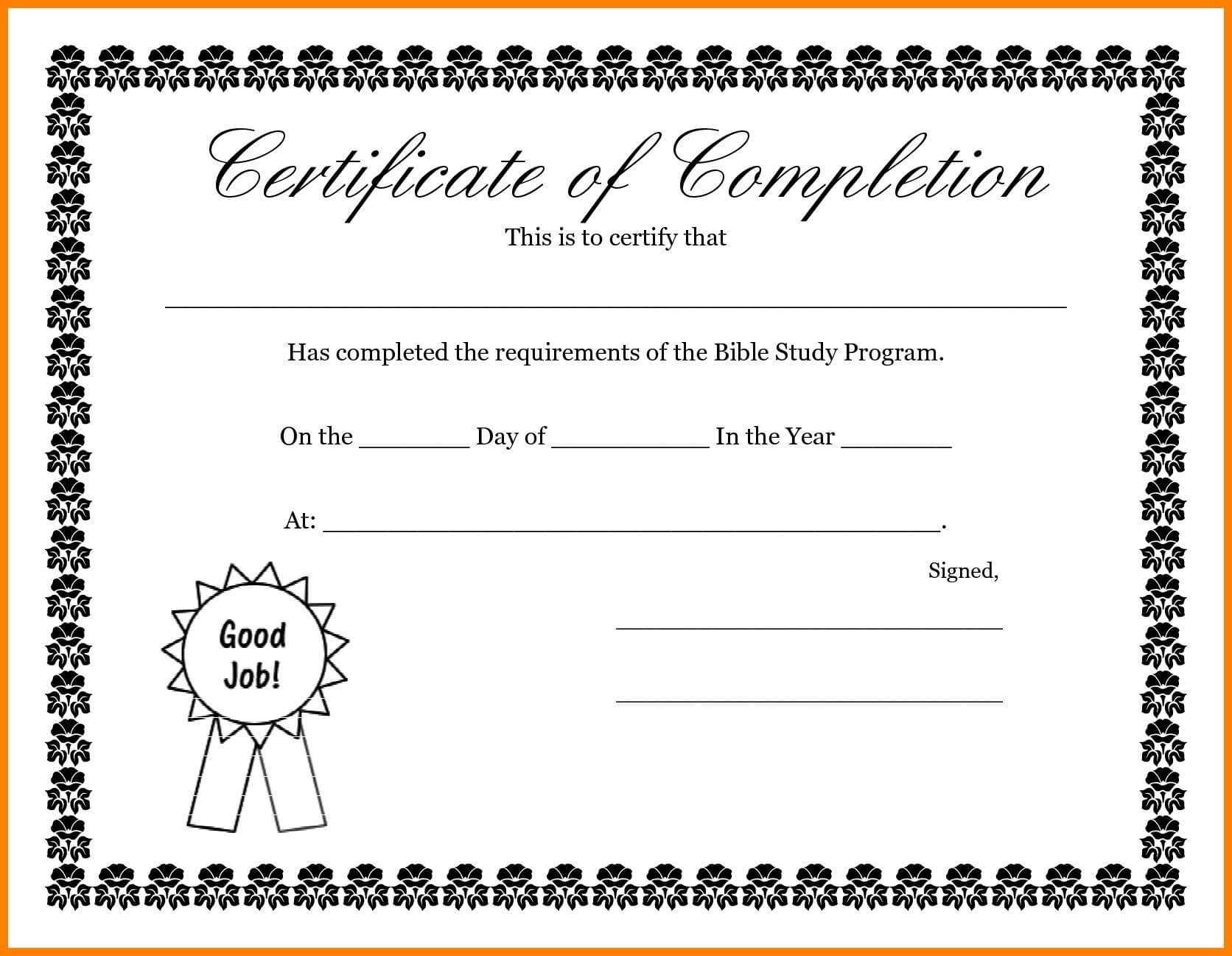 Certificates. New Free Completion Certificate Templates For Within Free Completion Certificate Templates For Word