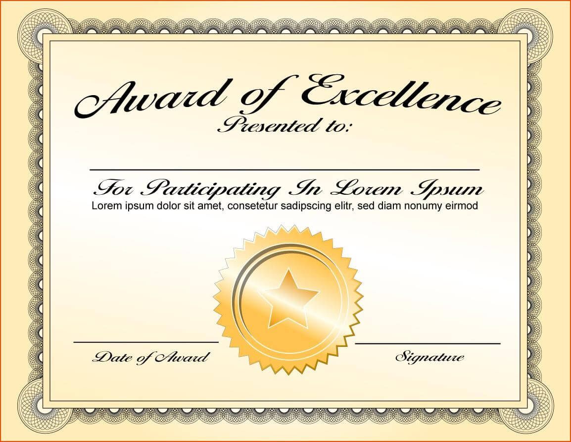 Certificates: Simple Award Certificate Templates Designs In First Place Award Certificate Template