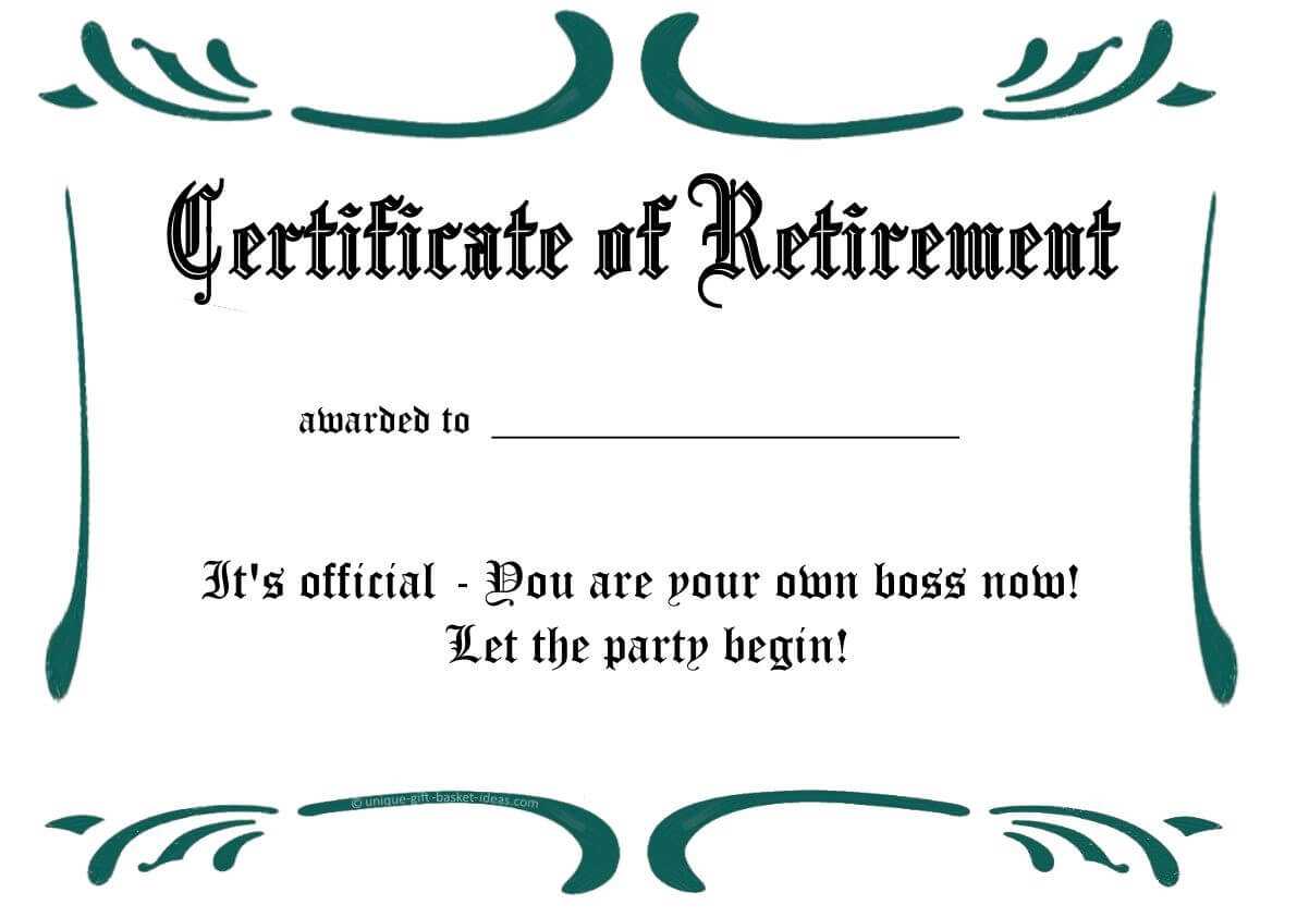 Certificates: Simple Sample Retirement Certificate Template For Free Funny Certificate Templates For Word