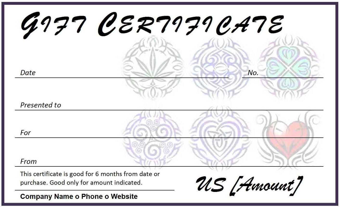 Certificates. Wonderful Tattoo Gift Certificate Template Throughout Tattoo Gift Certificate Template