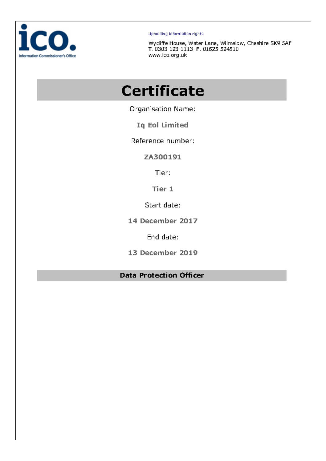 Certifications | Team Recycling Inside Certificate Of Disposal Template