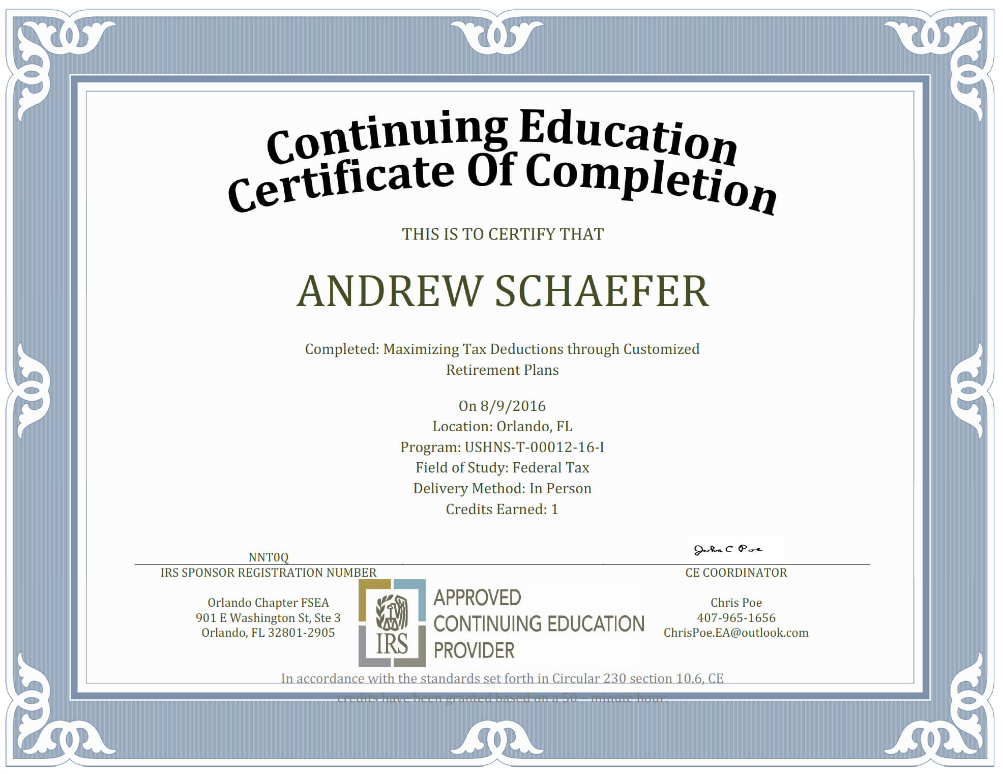 Ceu Certificate Of Completion Template Sample Pertaining To Ceu Certificate Template