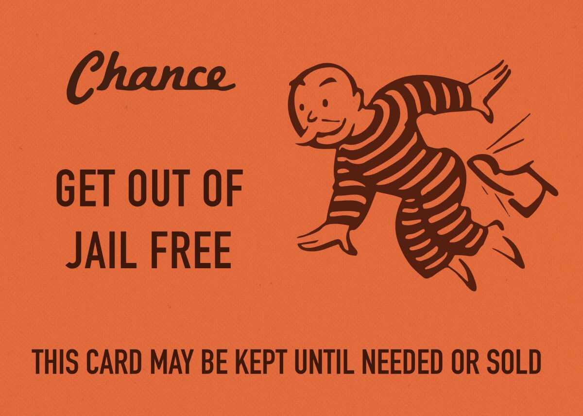 Chance Card Vintage Monopoly G Vintage Posters Poster With Get Out Of Jail Free Card Template