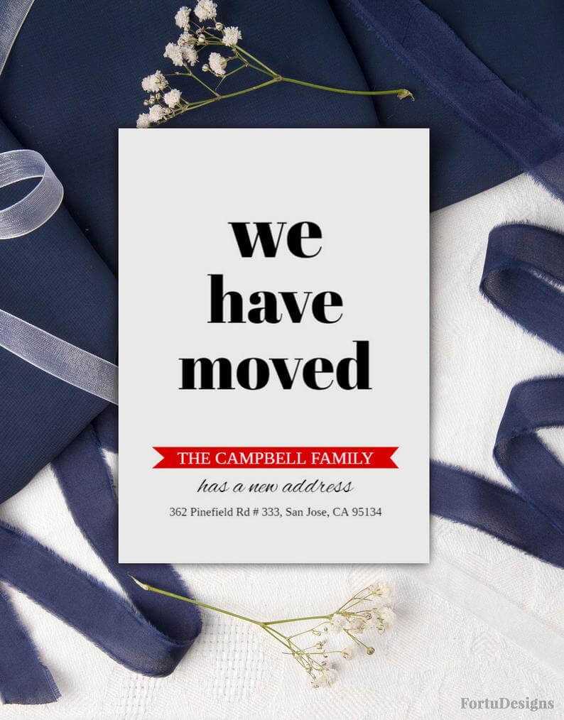 Change Of Address Cards Moving Announcement Download Printable New Address  New Home Card We've Moved Moving Cards Pdf 5X7 Regarding Moving Home Cards Template