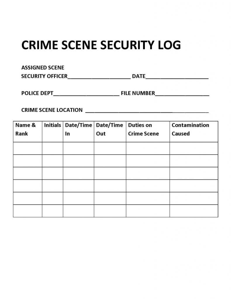 Chapter 8: Crime Scene Management – Introduction To Criminal Throughout Crime Scene Report Template