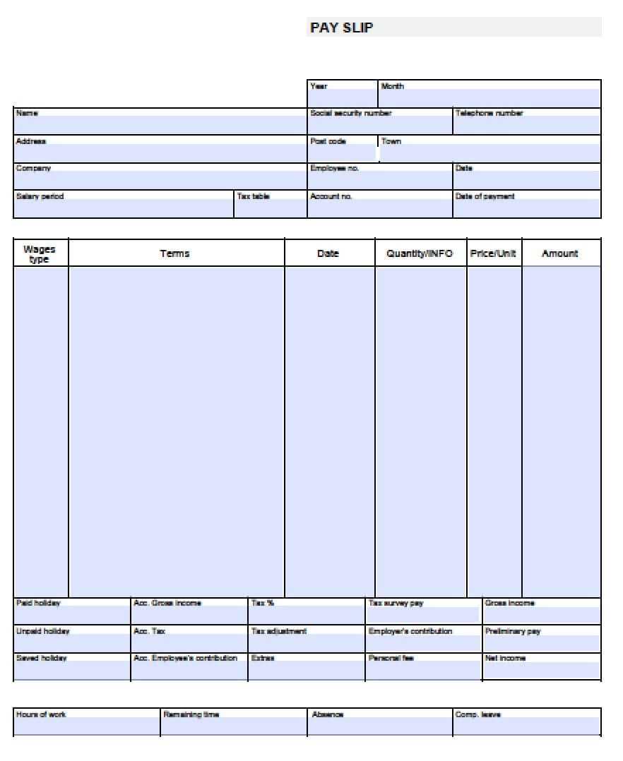 Check Stub Template Free | Pay Stub Template Free Blank Usa Inside Blank Pay Stubs Template