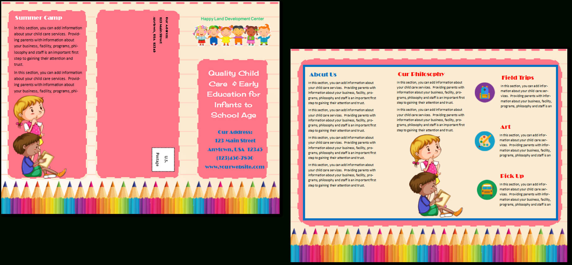 Child Care Brochure Template 11 Inside Daycare Brochure With Regard To Daycare Brochure Template