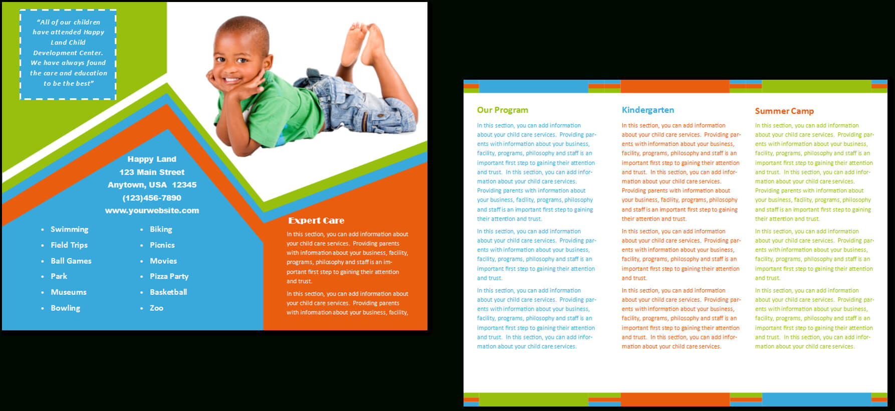 Child Care Brochure Template 26 In Daycare Brochure Template