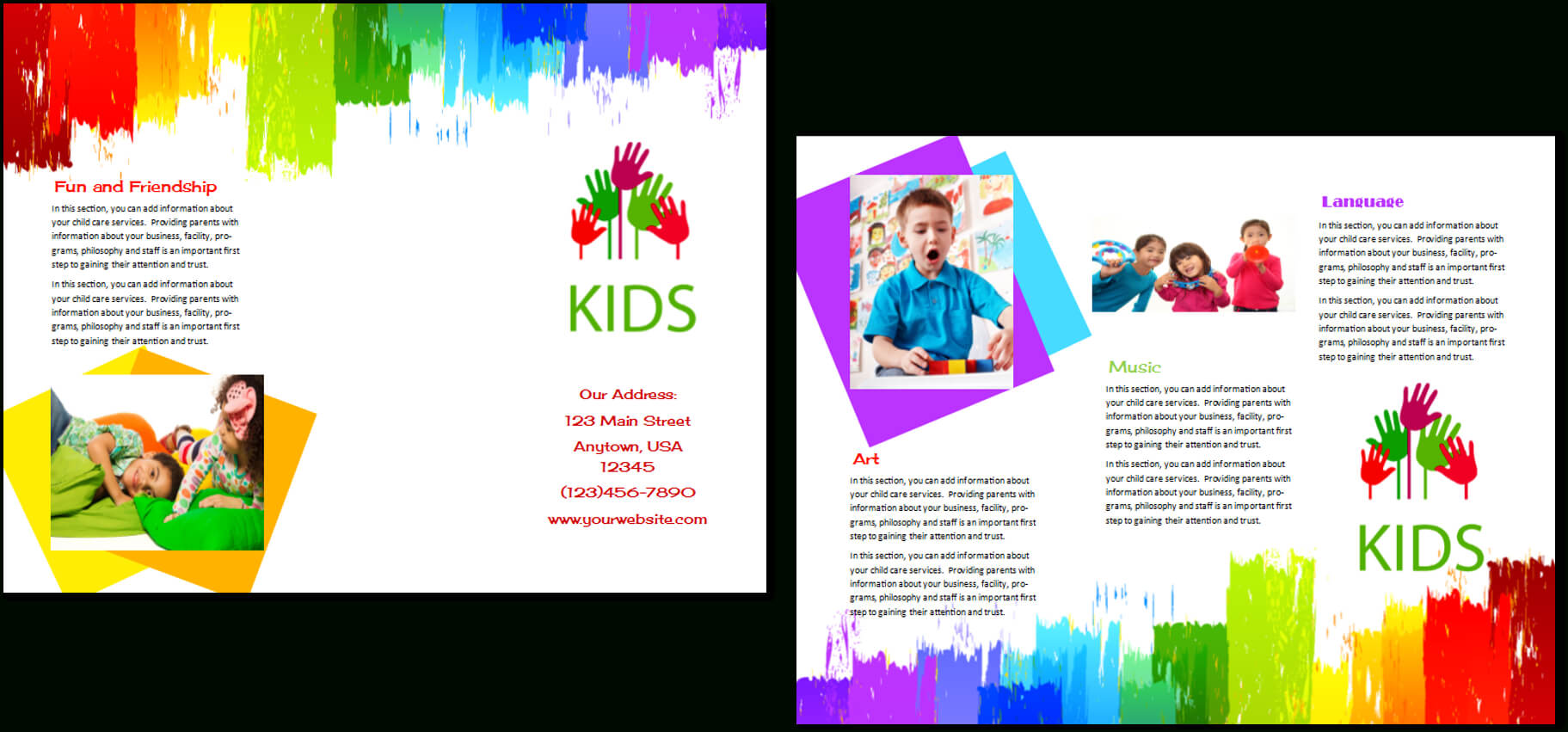 Child Care Brochure Template 9 With Regard To Daycare Brochure Template