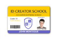 Child Id Card Template In 2019 | Id Card Template, School Id in High School Id Card Template