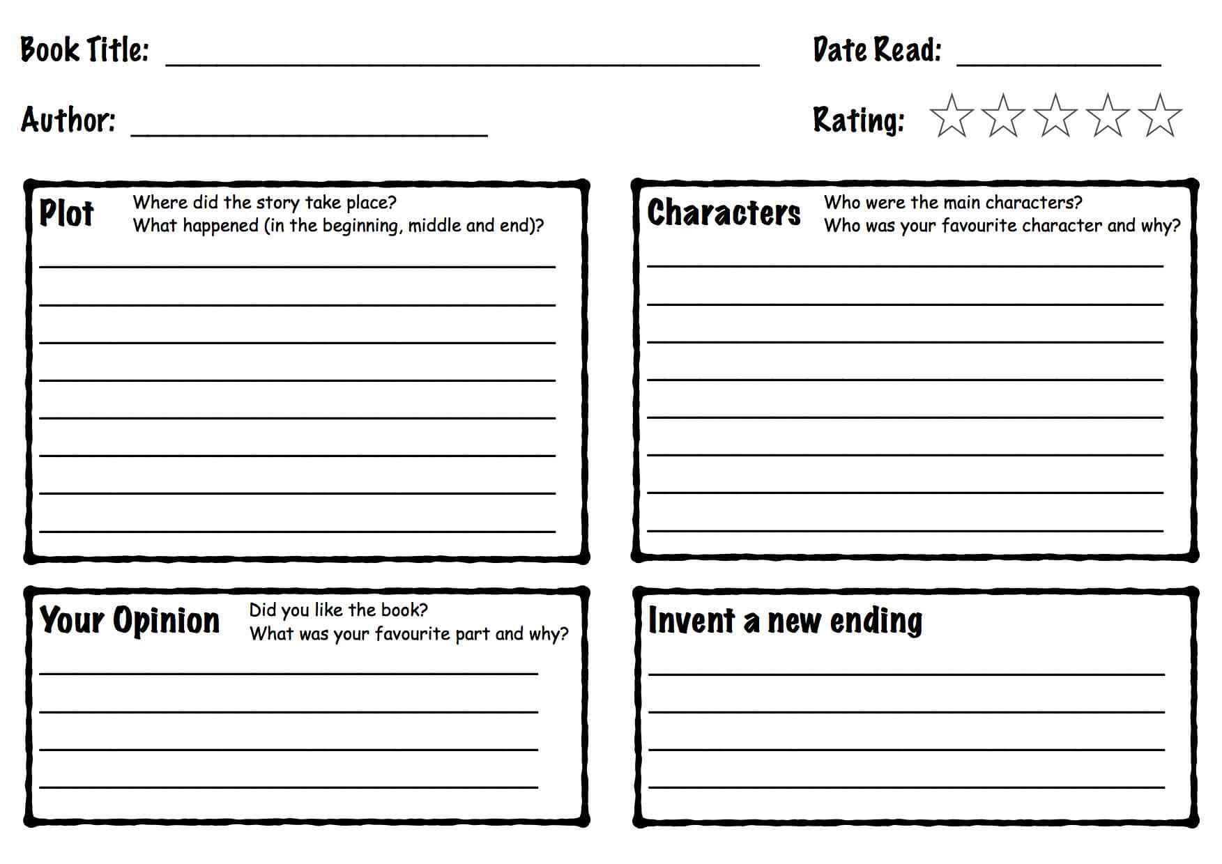 Children's Book Review Template | Summer Activities Regarding Book Report Template In Spanish