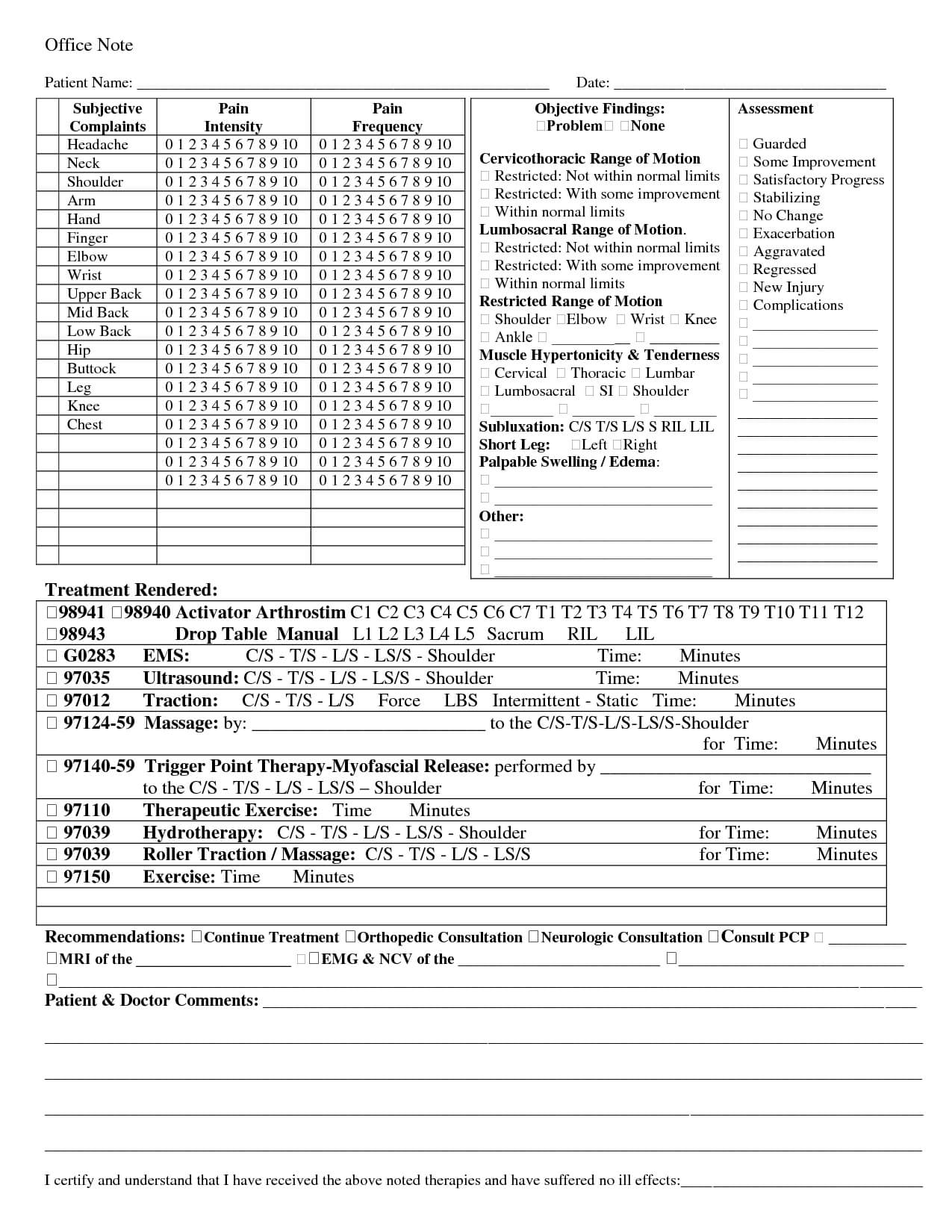 Chiropractic+Soap+Note+Template | Soap Note, Notes Template In Chiropractic Travel Card Template