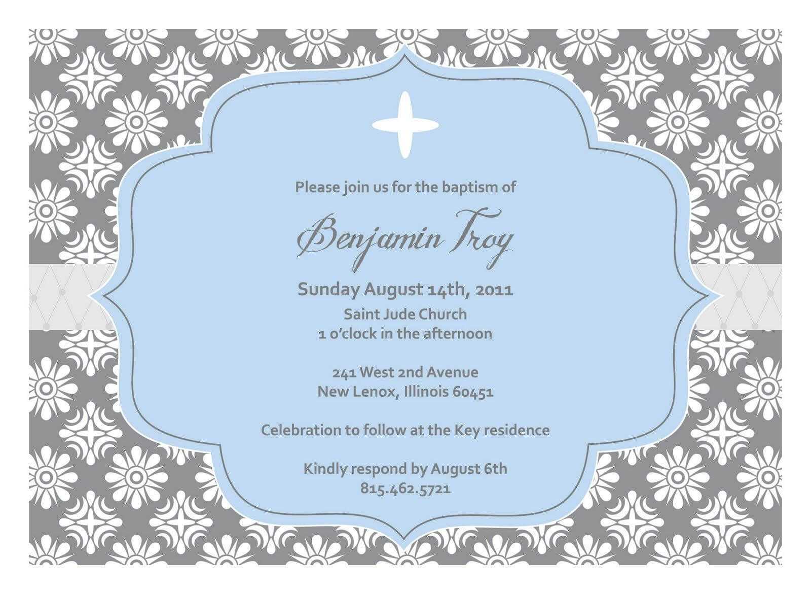 Christening Invitation Blank Template | Baptism Invitations Intended For Blank Christening Invitation Templates