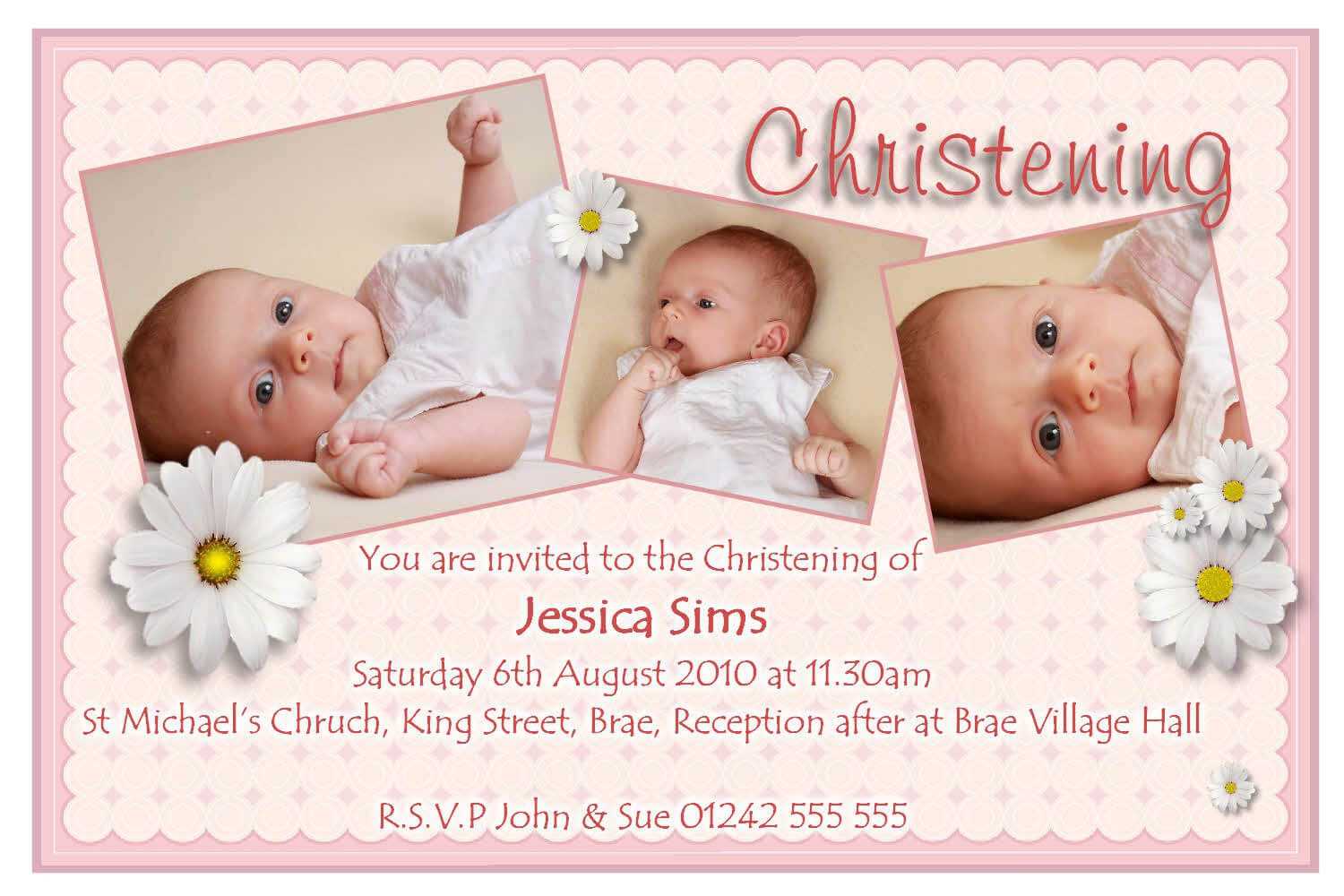 Christening Templates Free. Baptism Invitations Baptisms And Intended For Baptism Invitation Card Template