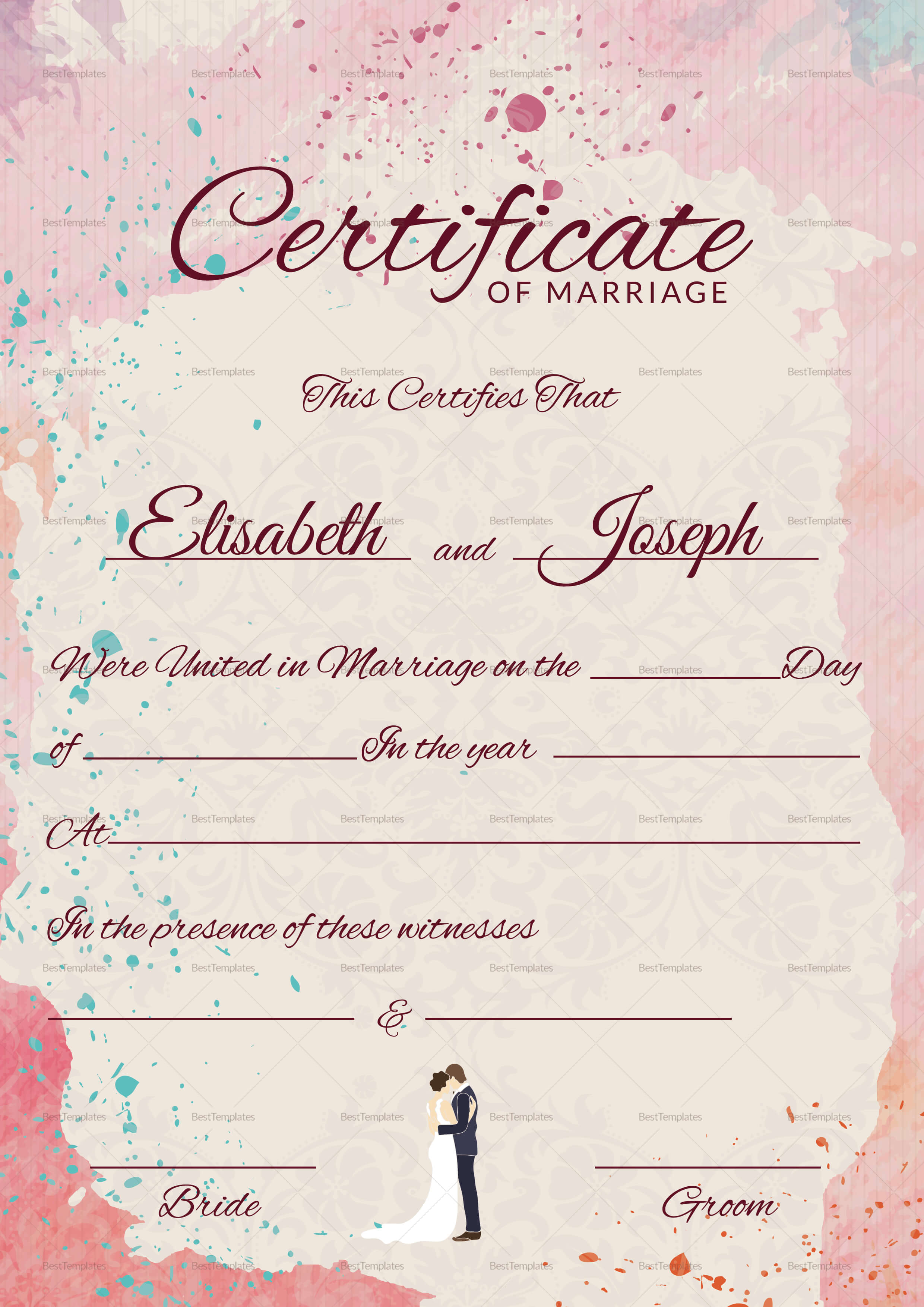 Christian Marriage Certificate Template Intended For Christian Certificate Template