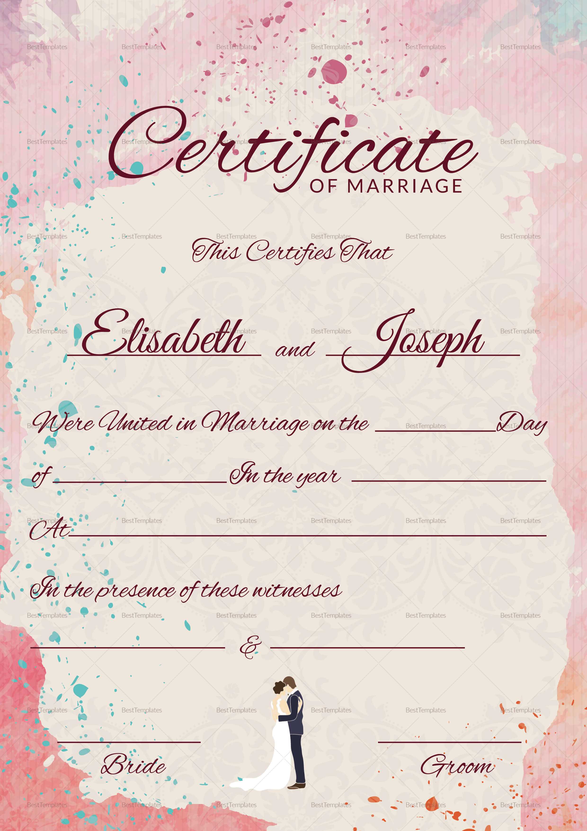 Christian Marriage Certificate Template Intended For Christian Certificate Template