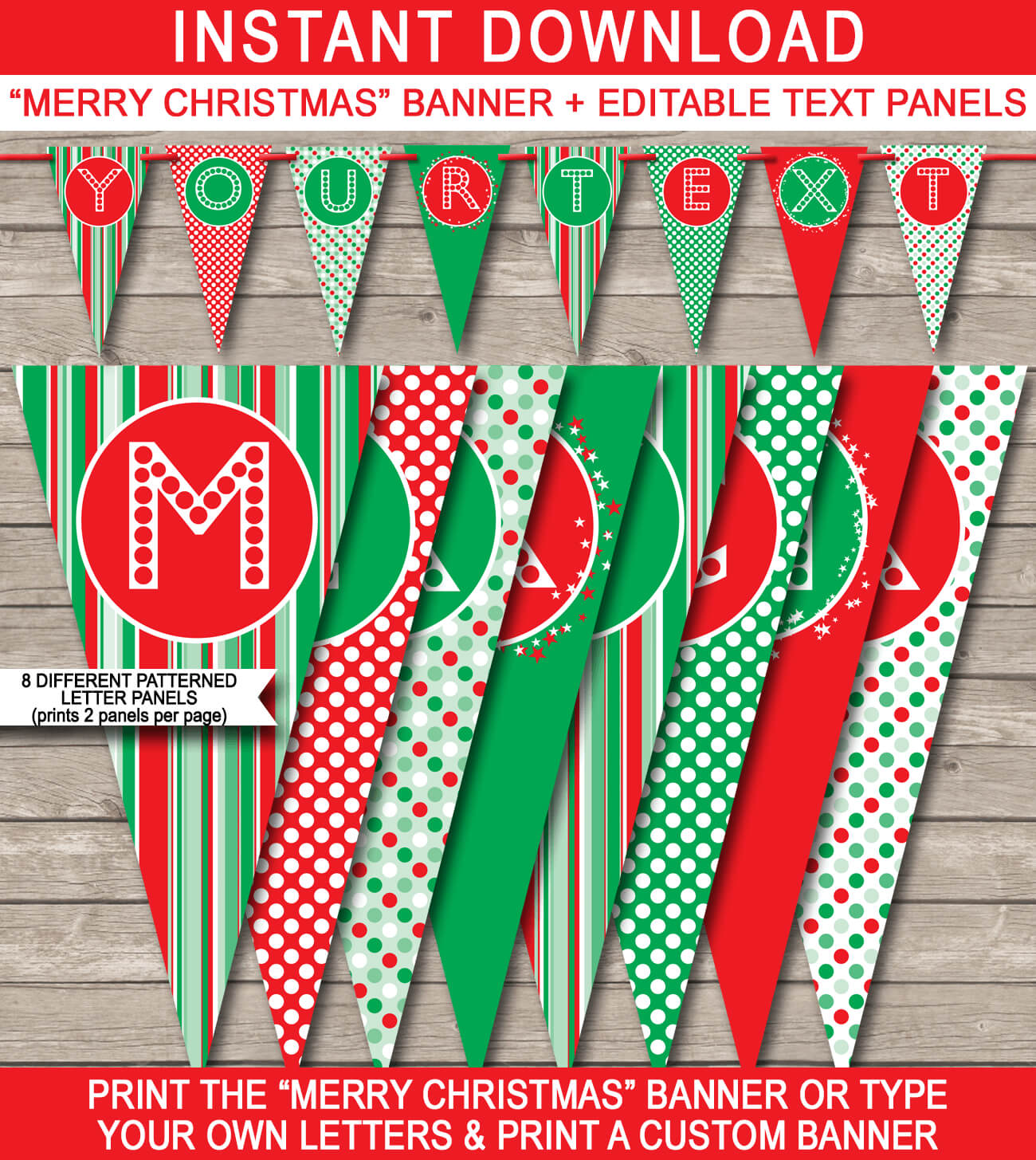 Christmas Banner Template – Red & Green For Diy Banner Template Free