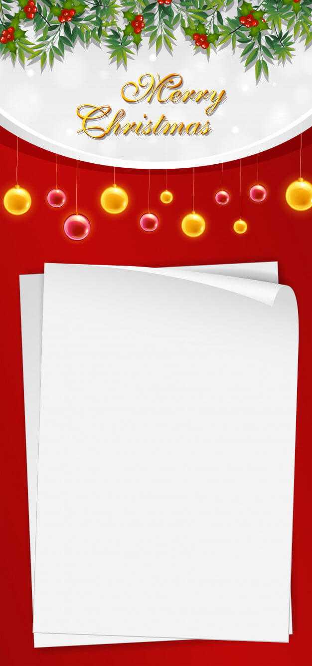 Christmas Card Template With Blank Paper And Mistletoes Eps In Blank Christmas Card Templates Free