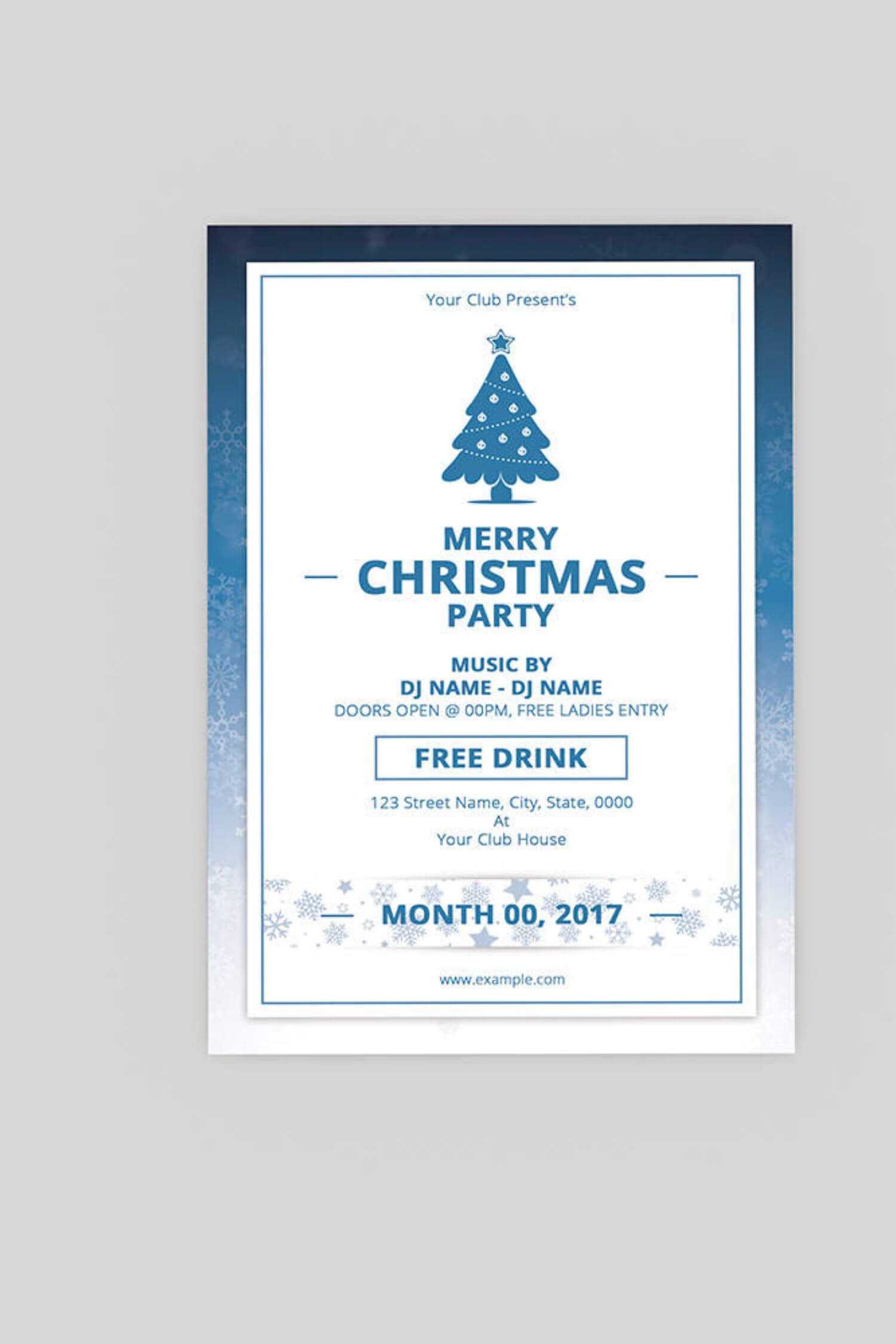 Christmas Party Flyer – Size: 4X6 In – Working File Pertaining To Microsoft Word 4X6 Postcard Template