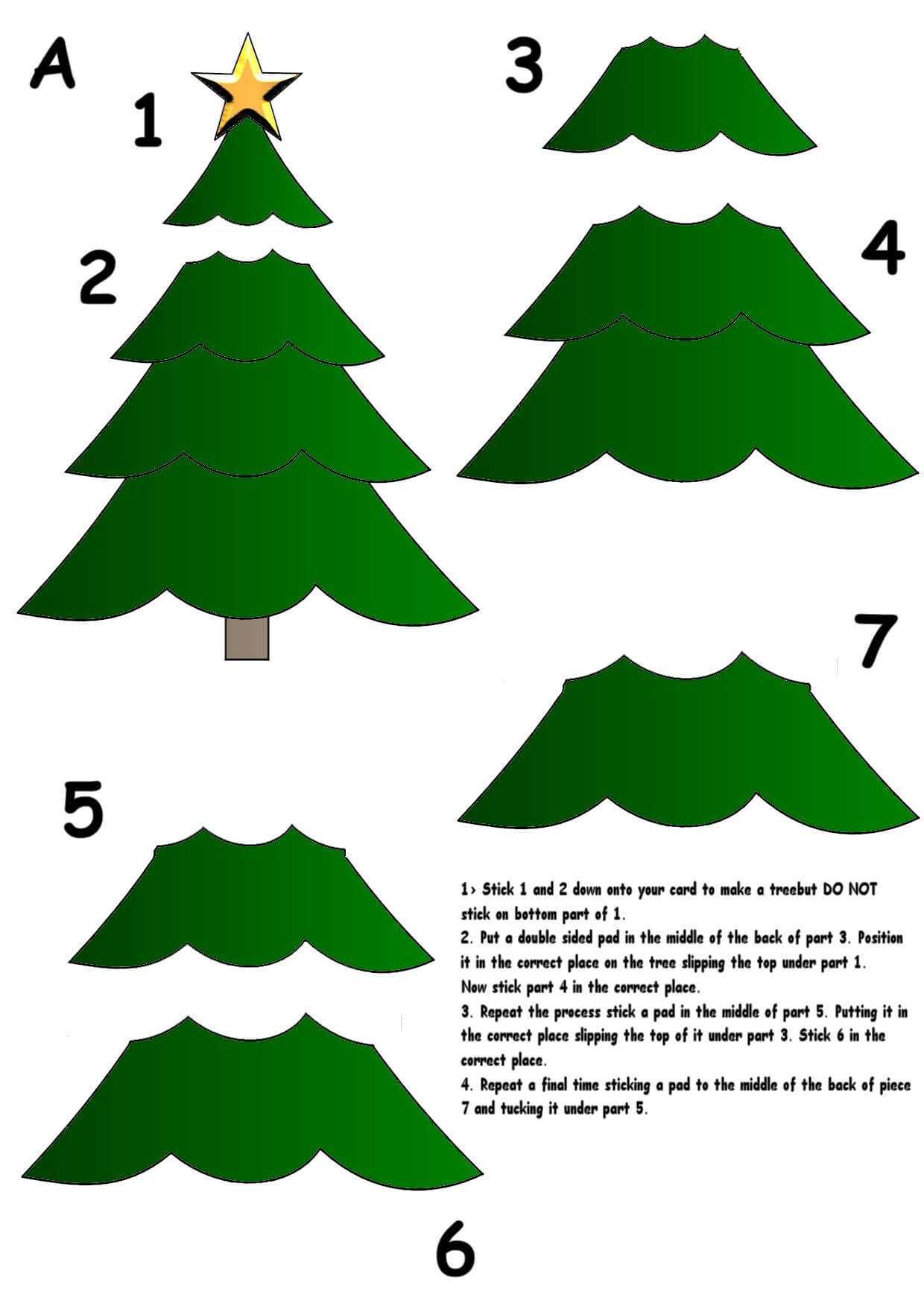 Christmas Tree | Christmas Tree Template, Xmas Crafts For 3D Christmas Tree Card Template