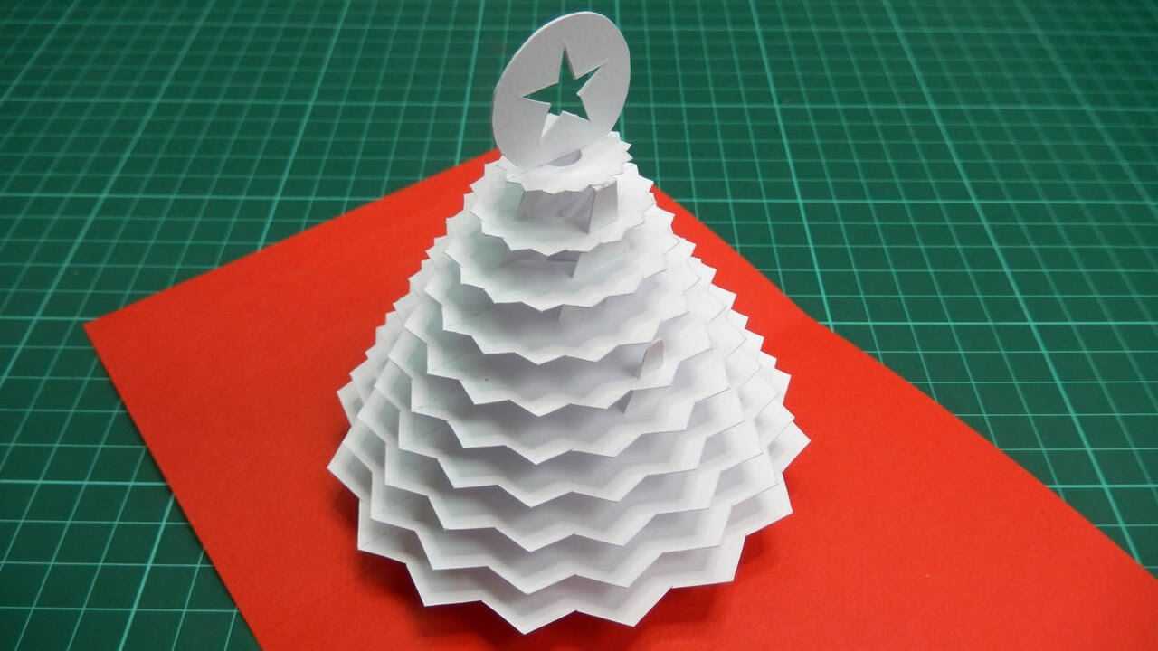 Christmas Tree Pop Up Card Tutorial – 02 (Part 1) With 3D Christmas Tree Card Template