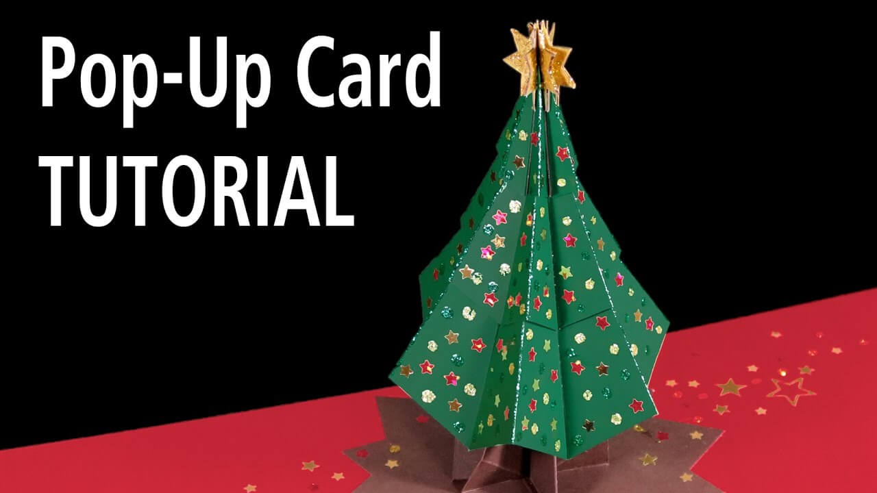 Christmas Tree Pop Up Card Tutorial Inside 3D Christmas Tree Card Template