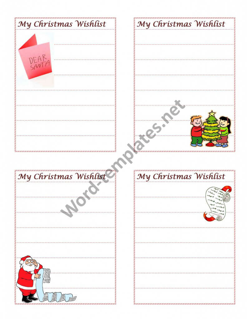 Christmas Wish List Archives – Free Ms Word Templates Inside Christmas Card List Template