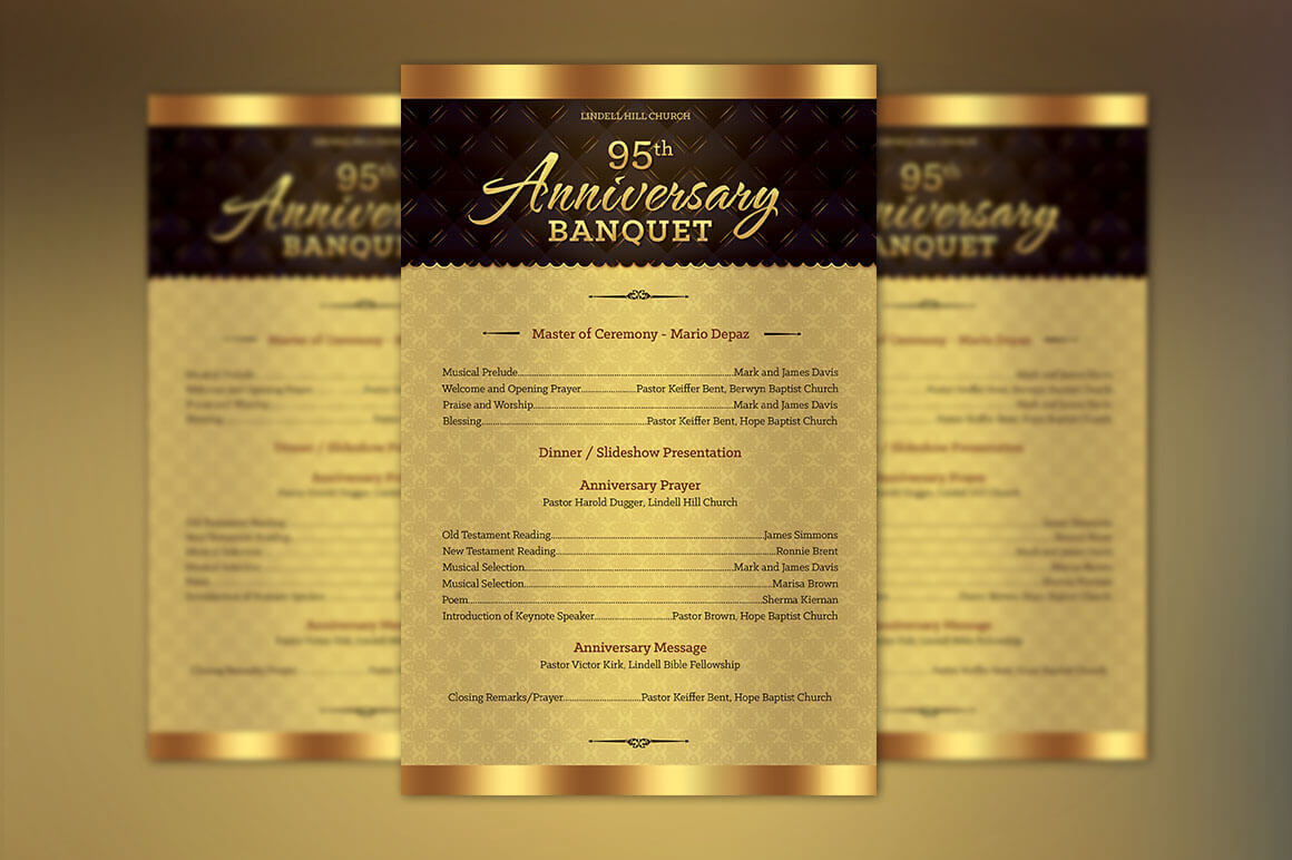 Church Anniversary One Sheet Program Template On Behance With Regard To