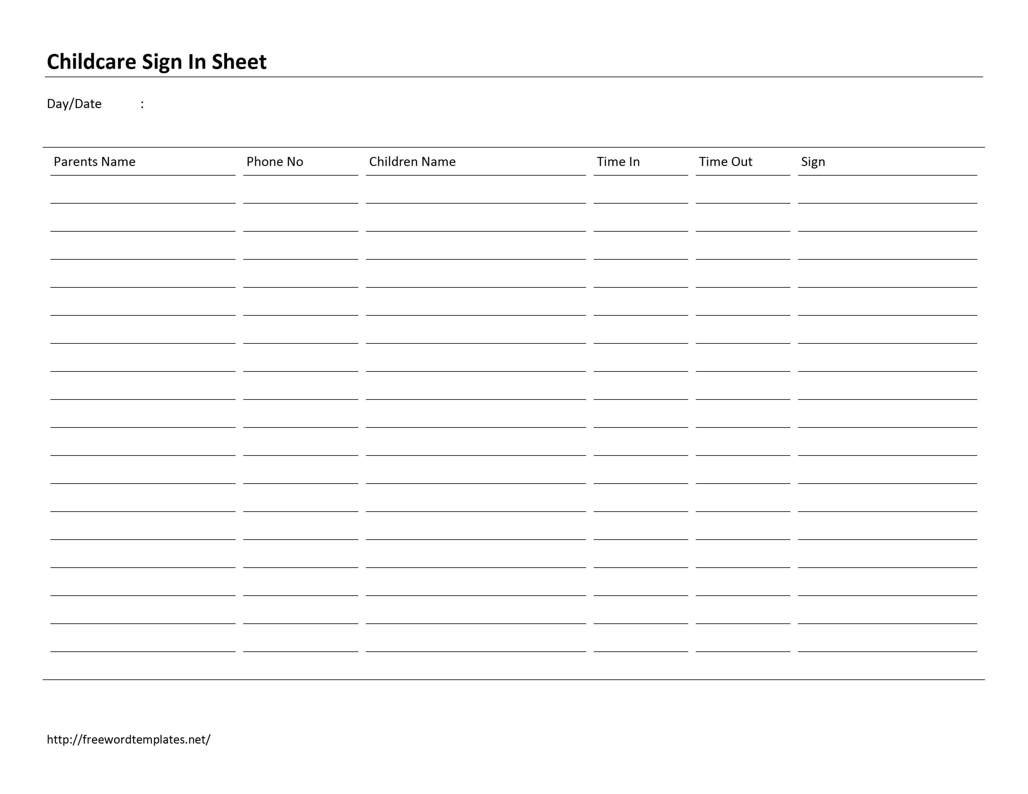 Church Daycare Sign In Sheet – Google Search | Sign In Sheet Inside Free Sign Up Sheet Template Word
