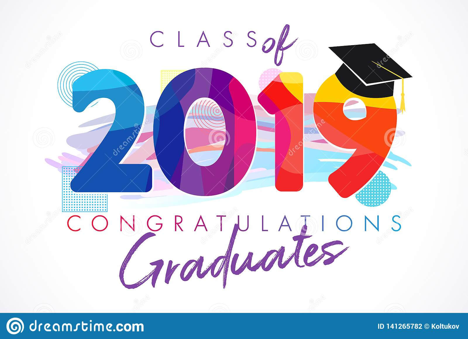 Class Of 2019 Year Graduation Banner, Awards Concept Stock For Graduation Banner Template
