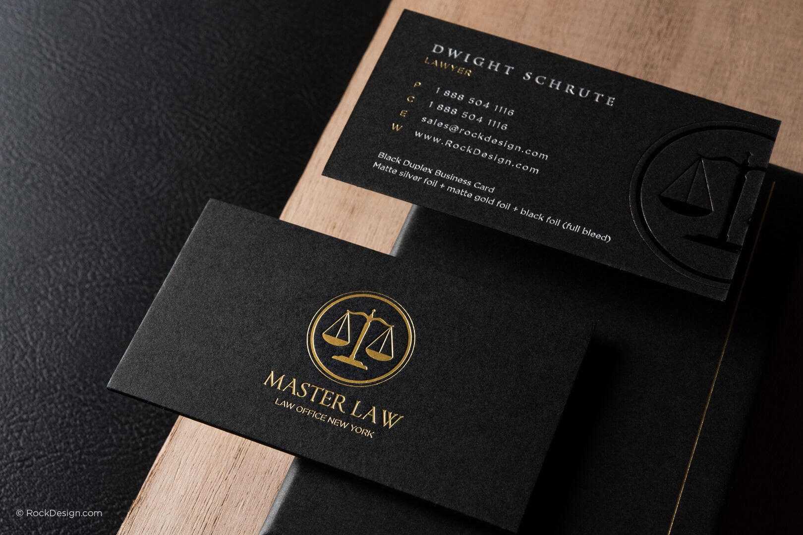 Classic Modern Black Duplex Attorney Business Card Template Throughout Lawyer Business Cards Templates